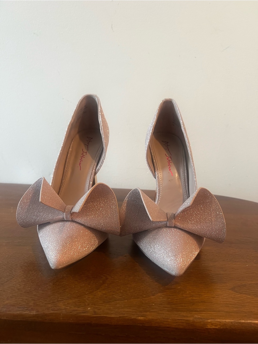 Betsy Johnson Nobble Pump - Women's Glitter High Heel Pumps in Rose Gold